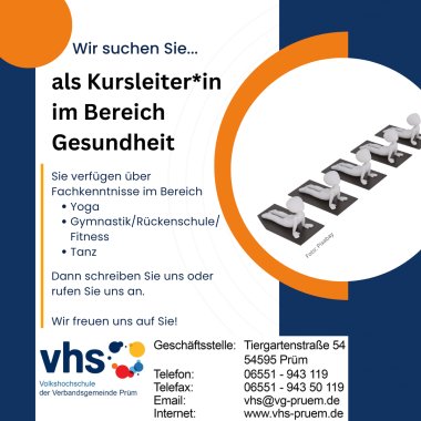 Ausschreibung Kursleitersuche VHS