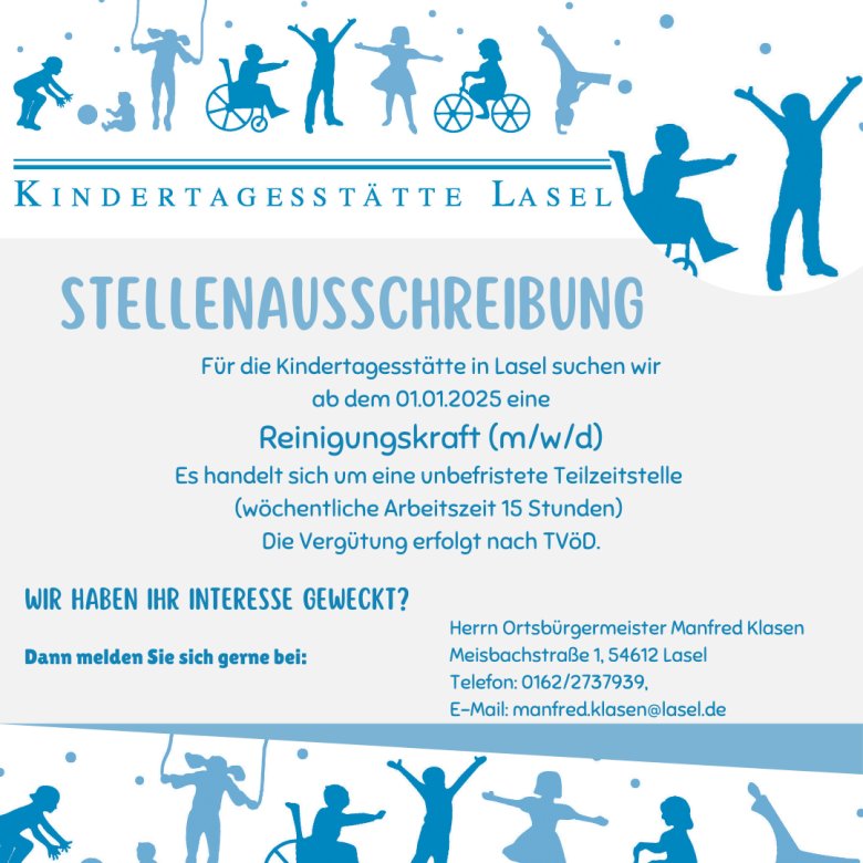 Stellenausschreibung Kita Lasel