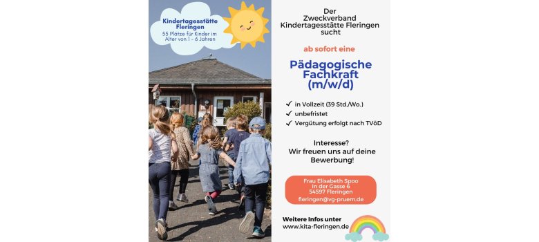 Stellenausschreibung Kindertagesstätte Fleringen